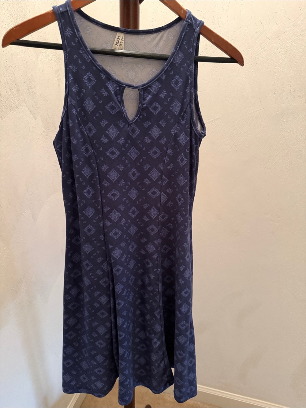Mudd Navy Sleeveless Midi Dress with Keyhole Detail